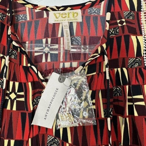 Verb by Pallavi Singhee Dress Red Sarah Tunic size XS - Picture 13 of 16